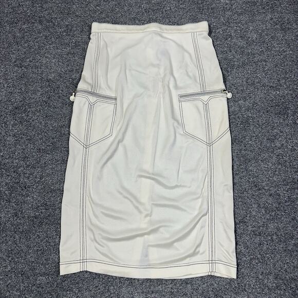 Vintage GIANNI VERSACE Couture Skirt Knee Length White 90s NEW NWT - Picture 1 of 12